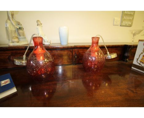 2 Italian glass lamp shades