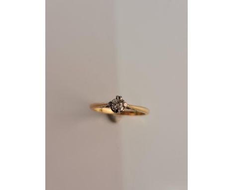 A stamped 18ct diamond ring, approx. 0.25cts, ring size K, approx. weight 1.8gms
