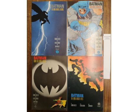 Four DC comic booklets from 1986 Batman The Dark Knight Returns book 1, 2, 3 and 4. First printing of Frank Miller's legendar