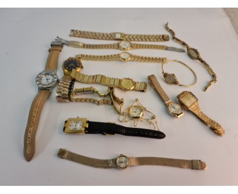 A selection of wristwatches to include a Raymond Weil and Rotary