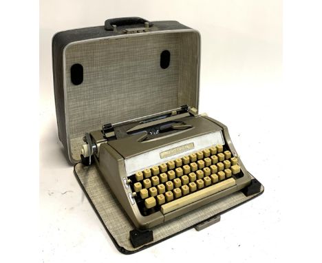 A Brother portable typewriter in hard case 