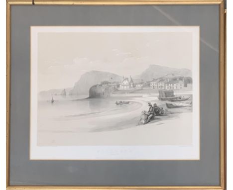 R Carrick after D Roberts Esq RA, 'Sidmouth, Western View', published by Day &amp; Haghe, lithographers to the Queen, 28x38cm