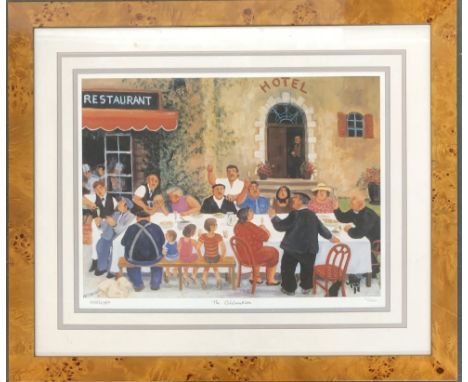 After Margaret Loxton, 'The Celebration', colour print, signed, titled and dated 21/1950, 36x47cm 