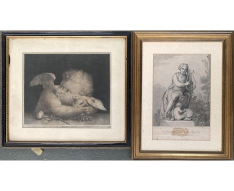 18th century engraving by Bartolozzi after B. Rebecca, 'For Dr. Arnold's edition of Handel's works', 33.5x22cm, together with