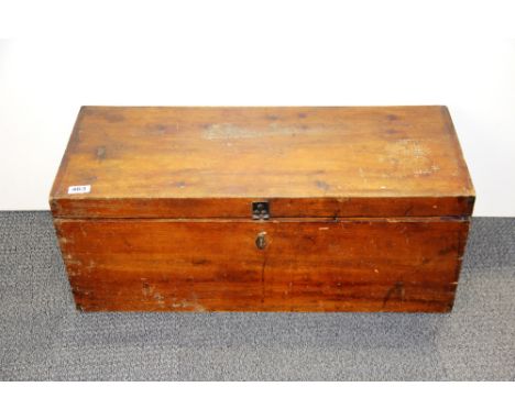 An early 20th century pine carpenters tool box, 76 x 30 x 30cm.