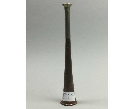 COPPER AND PLATED HUNTING HORNCondition report: 23cm long Additional images of maker's mark now availableThe horn does appear