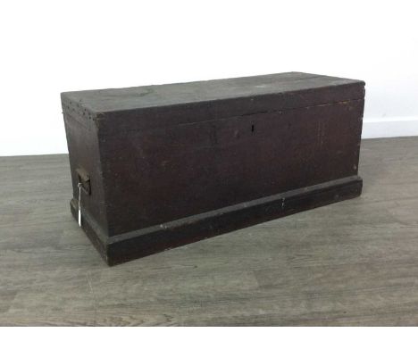 LOT OF VARIOUS TOOLS,including clamps, screws and wood working tools, contained in a painted wood blanket chest