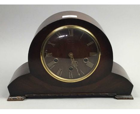 MANTEL CLOCK,along with a small barometer and a reproduction carriage clock (3)