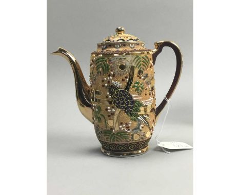 SADLER LUSTRE FOUR PIECE TEA SERVICE,pattern no. 1539 M, decorated with gold lustre swirls and foliage, comprising teapot, co