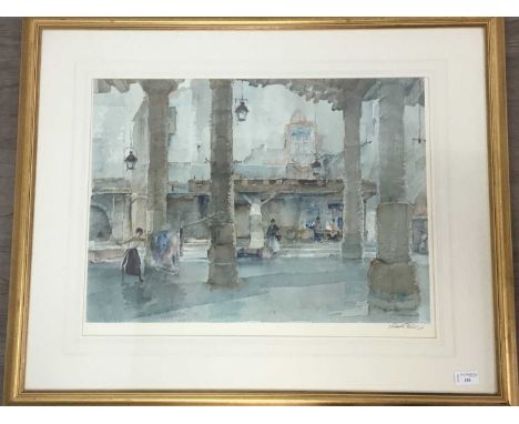 PRINT BY SIR WILLIAM RUSSELL PRINT,MARICET HALL, CORDES, signed in pencil, mounted, framed and under glass, 68cm x 85cm