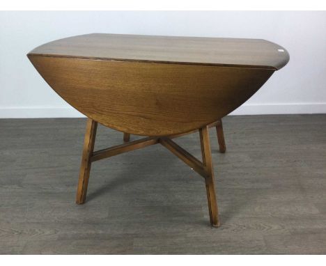 ERCOL DINING TABLE,113cm wide, along with three Ercol chairs (4)