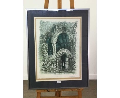 IONA MONTGOMERYTHE SACRISTY IONA ABBEYLithograph, signed in pencil and No. 1 of 7, 62cm x 45cm, framed and glazed