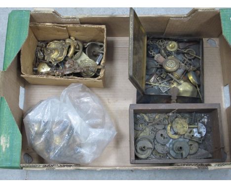 Longcase Clock Brass Finial's, Clock Pointers, Pendulums, etc:- One Box