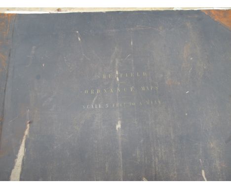 XIX Century Ordnance Survey (1853) Collection of Maps, covering areas of Sheffield in bound folder (damaged)  (approximately 