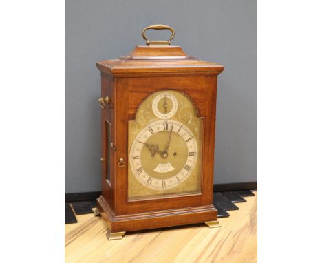 A mahogany twin fusee bracket clock, signed French, Royal Exchange, London