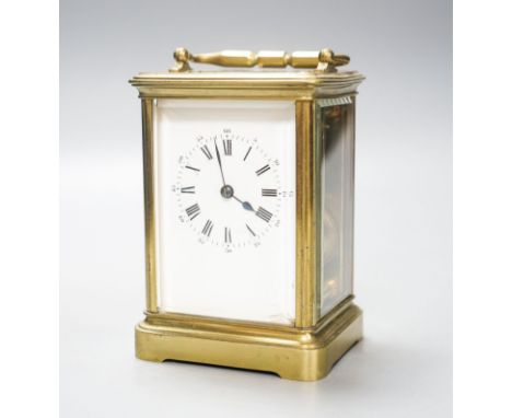 A French brass carriage clock14cm