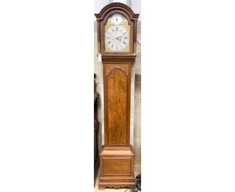 An 18th century oak eight day longcase clock, marked Thomas Budgen, Croydon, height 225cm