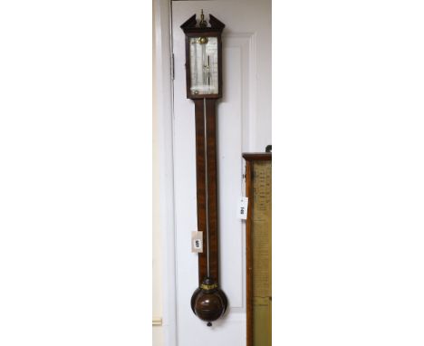A George III mahogany stick barometer, by Cetti &amp; Co. No. 25 Red Lion Street, Holborn, 38cm