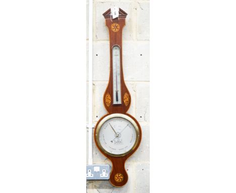 A George III inlaid mahogany wheel barometer, marked Silva, Boston, height 98cm