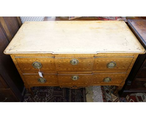 An 18th century Dutch banded walnut two tier commode, length 116cm, depth 57cm, height 78cm