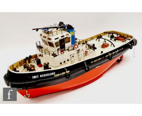 A 20th Century scale model of the Smit Nederland trawler painted plastic hull with deck fittings, length 83cm, S/D. 