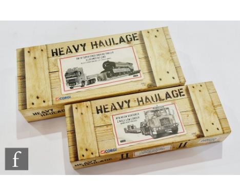 Two Corgi Heavy Haulage 1:50 scale diecast models, CC13203 Allely's Heavy Haulage Ltd DAF XF Super Space Cab King Trailer &am