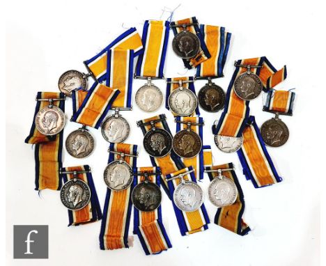 Eighteen British War medals (1914-20) to PO 14434 Pte C.Sherwin R.M.L.I, J. 50394 W.H.Sillis A.B.R.N, 34963 Pte A Sherwin E.L