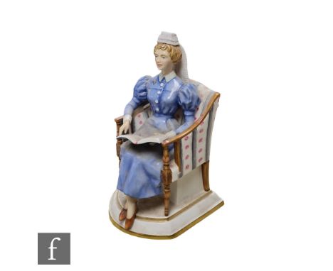 A Royal Worcester figure modelled by Ronald van Ruyckevelt, Sister The London Hospital, printed mark, no box or certificate. 