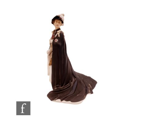 A large Royal Worcester figure of Queen Elizabeth II Subject 6 of 6, Queens Regnant of England modelled by Ronald van Ruyckev