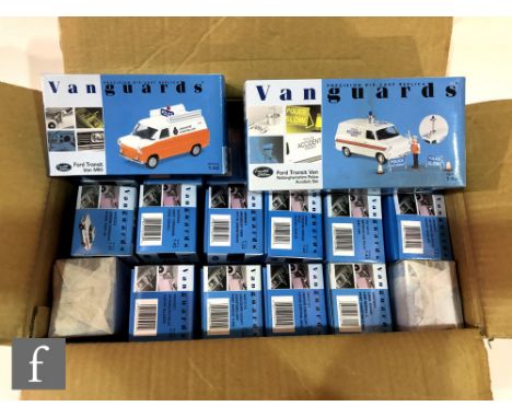 Twenty Lledo Vanguards 1:43 scale diecast models, all police vehicles, to include Ford Transit Van Nottinghamshire Police Acc