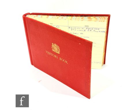 A visitors book, formerly the property of Sir Terrance George Streeton K.B.E, G M (1983-1990), containing many signatures to 