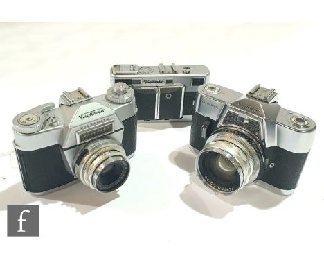 A collection of 1950s/60s Voigtländer cameras to include an Ultamatic Single Lens Reflex Camera (SLR), 1961-1968, serial numb