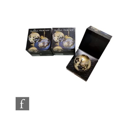 Three boxed Rosenthal Studio-Linie Icarus Glaskugel (glass sphere) Christmas tree baubles designed by Bjorn Wiinblad comprisi