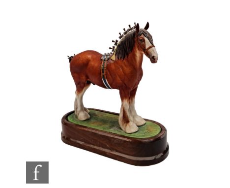 A Royal Worcester equestrian model of Clydesdale Stallion, modelled by Doris Lindner, numbered 315, printed mark, height 25cm