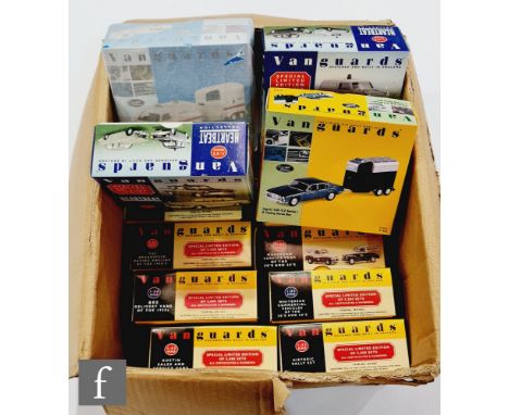 Sixteen Lledo Vanguards diecast model twin packs, mostly 1:43 scale but also includes some 1:64 scale commercial models, to i