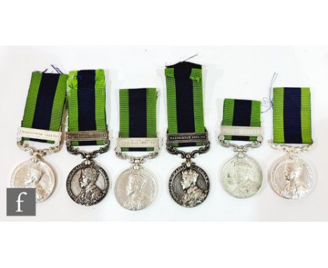 Six India General Service medals two with Burma 1930-32 bars to 111116 Sep. Lall Hussain 1 Rang BN.B.MP and 12985 Sep. Feroze