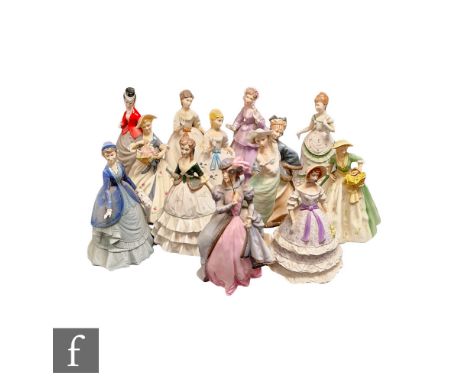 Thirteen assorted Royal Worcester figurines comprising Summertime, Belle of the Ball, Spring Morn, Autumn Song, Summers Day, 