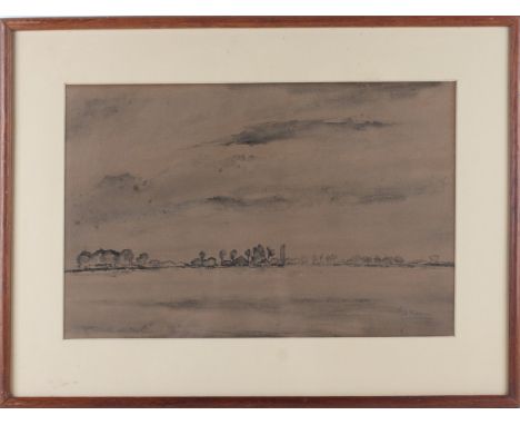 Faber, Johann (Groningen 1902-1979) "Groninger landscape," fully signed in pencil lower right, ink drawing / paper, h 32 x W 