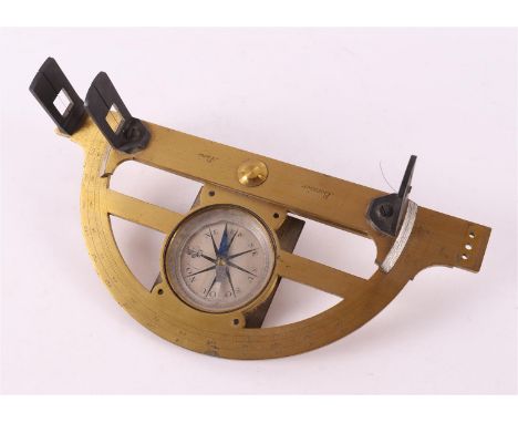 A brass protractor, Bernier Paris, France, around 1800, l 26.5 cm.