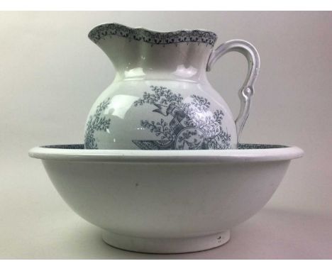 BELLS POTTERY OF GLASGOW, EWER AND BASIN late 19th century, decorated in the Arcadia patternthe ewer 28cm high Qty: 2