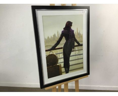 SCOTTISH SCHOOL, WOMAN ON THE RIVERBANK print on paperframed and under glass, along with another framed print of a ballerinao