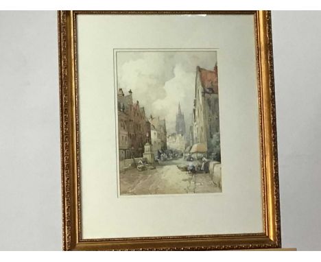 J R MILLER (BRITISH 19TH CENTURY), COURTRAI watercolour on paper, signedmounted, framed and under glassoverall size 64cm x 54