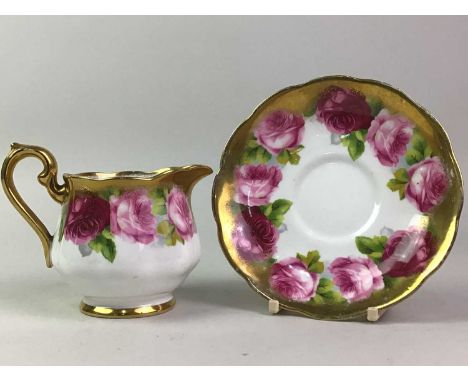 ROYAL ALBERT PART TEA SERVICE OLD ENGLISH ROSE PATTERN including cups and saucers, plates sugar and cream
