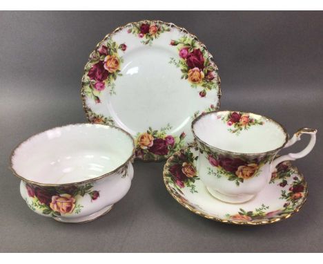 ROYAL ALBERT PART TEA SERVICE OLD COUNTRY ROSES PATTERN  including cups, saucers, milk, sugar and side plates