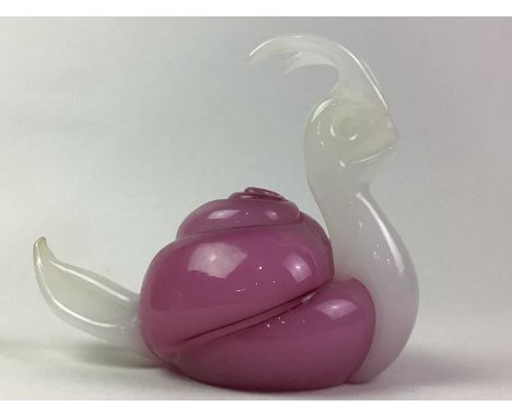GLASS MODEL OF A SNAIL ALONG WITH OTHER ITEMS  including ceramic models of cats