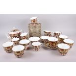 A Royal Crown Derby "Old Imari" 1128 pattern teaset, comprising teapot, two sugar bowls, two cream