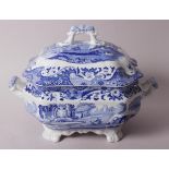 A Spode "Italian" pattern two-handled tureen and cover, 13" wide