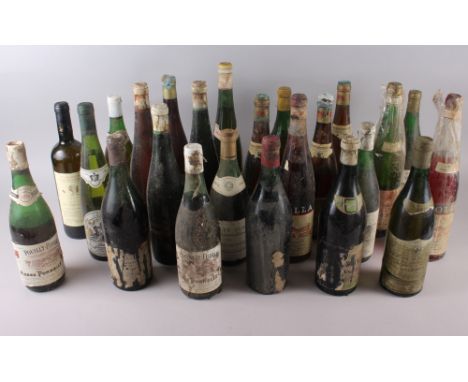Three boxes of assorted old bottles of wine, thirty-eight approx 