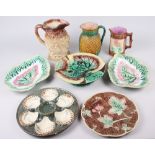 A 19th century relief moulded stoneware jug, decorated reliefs of Victoria and Albert, a French