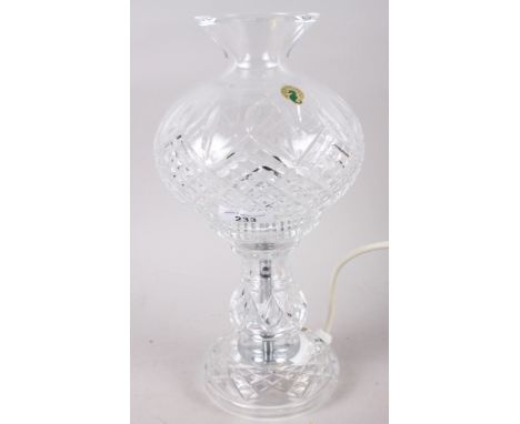 A Waterford crystal table lamp, 12" high